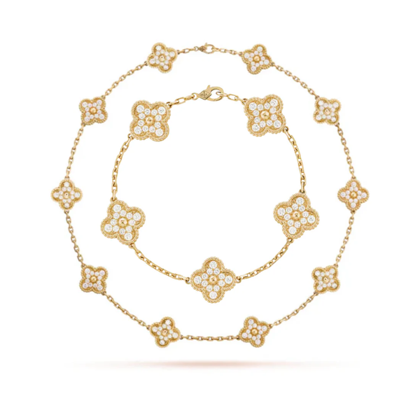 Inspirado no Trevo de quatro folhas, estas jóias são sinônimo de sorte e proteção.
Se você busca por colares trevo, pulseiras trevo, anéis trevo ou conjuntos trevo de alta qualidade, compre aqui na Datter & Co, Frete Grátis e Devolução Fácil.