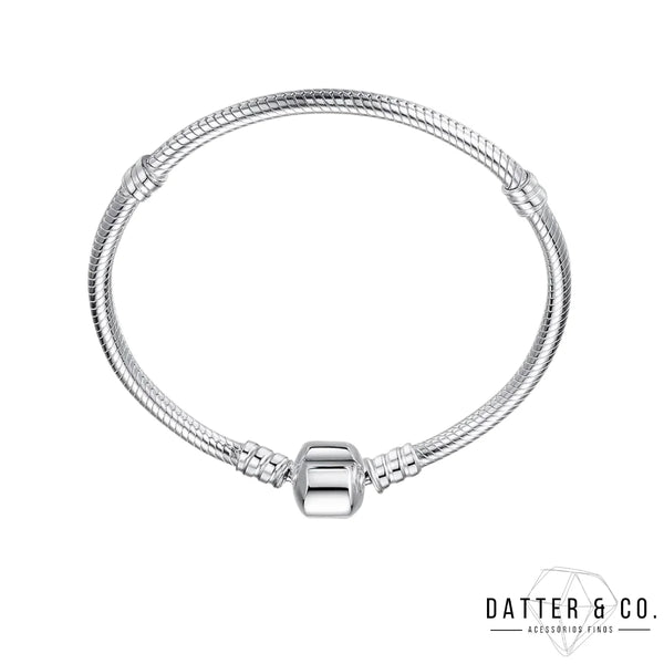 Pulseira Berloque Fecho Básico - Prata de Lei 925