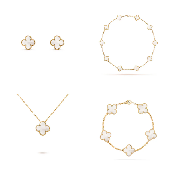 Inspirado no Trevo de quatro folhas, estas jóias são sinônimo de sorte e proteção.
Se você busca por colares trevo, pulseiras trevo, anéis trevo ou conjuntos trevo de alta qualidade, compre aqui na Datter & Co, Frete Grátis e Devolução Fácil.