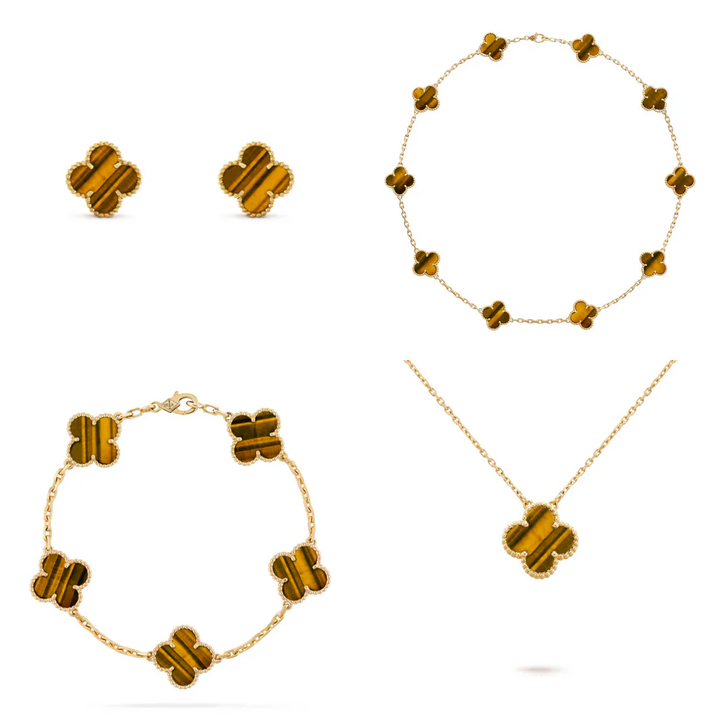 Inspirado no Trevo de quatro folhas, estas jóias são sinônimo de sorte e proteção. Se você busca por colares trevo, pulseiras trevo, anéis trevo ou conjuntos trevo de alta qualidade, compre aqui na Datter & Co. Frete Grátis e Devolução Fácil.