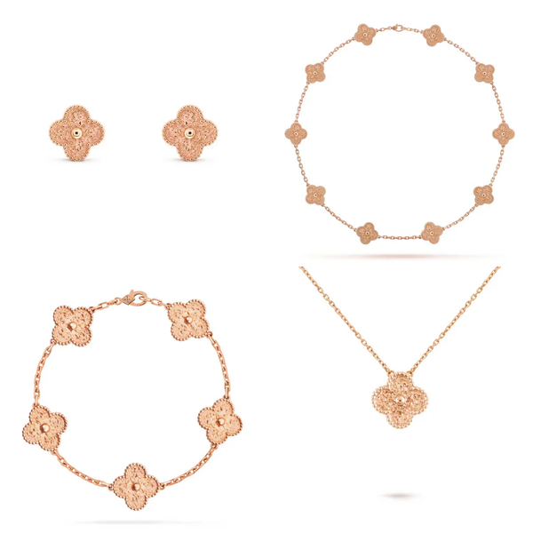 Inspirado no Trevo de quatro folhas, estas jóias são sinônimo de sorte e proteção.
Se você busca por colares trevo, pulseiras trevo, anéis trevo ou conjuntos trevo de alta qualidade, compre aqui na Datter & Co, Frete Grátis e Devolução Fácil.
