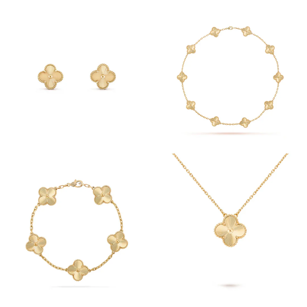 Inspirado no Trevo de quatro folhas, estas jóias são sinônimo de sorte e proteção.
Se você busca por colares trevo, pulseiras trevo, anéis trevo ou conjuntos trevo de alta qualidade, compre aqui na Datter & Co, Frete Grátis e Devolução Fácil.