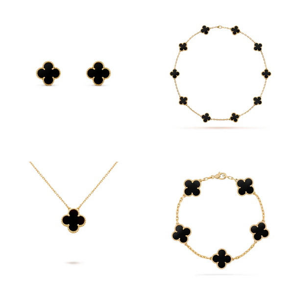 Inspirado no Trevo de quatro folhas, estas jóias são sinônimo de sorte e proteção.
Se você busca por colares trevo, pulseiras trevo, anéis trevo ou conjuntos trevo de alta qualidade, compre aqui na Datter &amp; Co, Frete Grátis e Devolução Fácil.