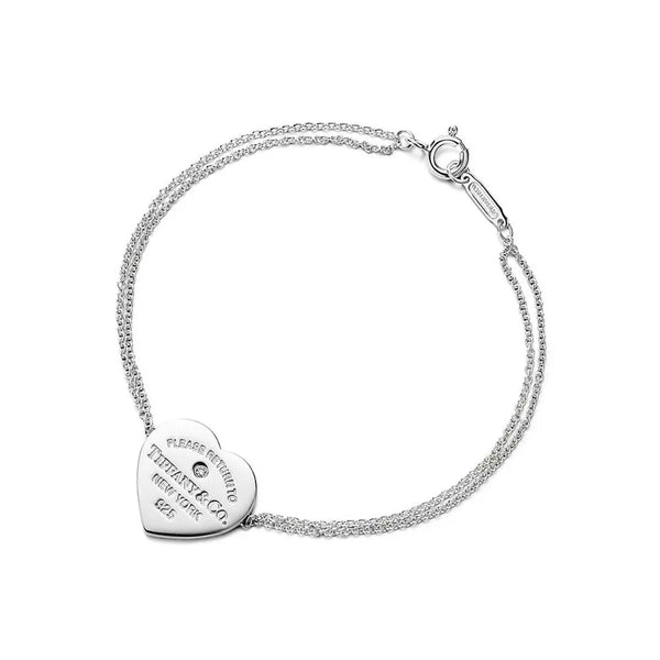 Pulseira de Prata Coração Grande Return - Prata 925